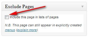 Exclude pages